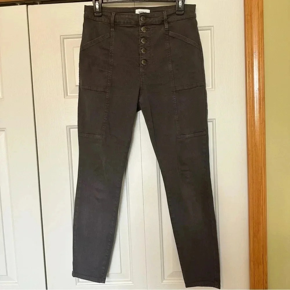 Pistola‎ Charcoal Gray Button Fly Utility Skinny Jeans